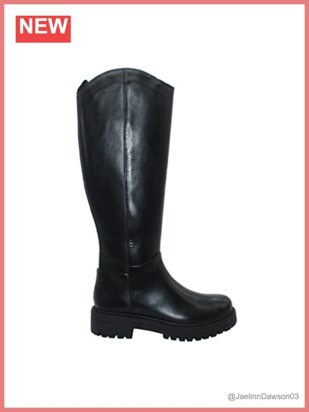 Knee High Leather Boots Round Toe Zip Up Flat Heel Fall